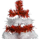 Red & White Candy Cane Layered Tinsel Christmas Tree