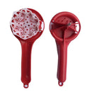 Red and white espresso machine cleaning brush kitchen potato masher