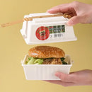 Red and white hamburger bento box set kitchen picnic storage container