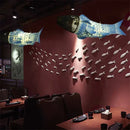 Red bamboo fish pendant light living room chandelier
