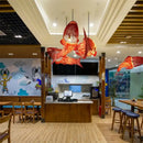 Red bamboo fish pendant light living room chandelier