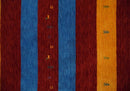 5x8 Vibrant Red, Blue, Yellow and Green Striped Wool Hand Woven Southwestern Lori Rug | KNT17