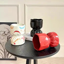 Red bouquet shape ceramic vase living room floral decor