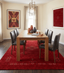 Red Center Medallion Tribal Design Hand Loomed Wool Area Rug