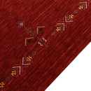 Red Center Medallion Tribal Design Hand Loomed Wool Area Rug