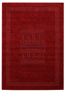 Red Center Pattern Hand Loomed Wool Area Rug