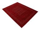 Red Center Pattern Hand Loomed Wool Area Rug
