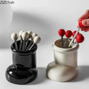 DecorBites™ Boot Ceramic Storage Jar Desk Organizer Box for Small Objects