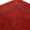 Red Contemporary Border Motifs Hand Loomed Wool Area Rug