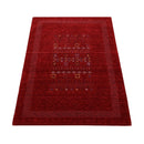 Red Contemporary Center Design Hand Loomed Wool Area Rug