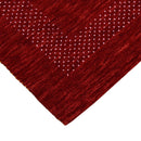 Red Contemporary Center Design Hand Loomed Wool Area Rug