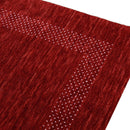 Red Contemporary Center Design Hand Loomed Wool Area Rug