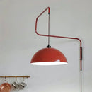 Red enamel dome adjustable pendant light for kitchen island