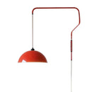 Red enamel dome adjustable pendant light for kitchen island