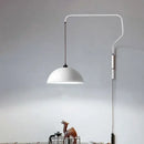 Red enamel dome adjustable pendant light for kitchen island