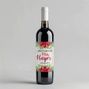 Red Floral Bridal Shower Wine Label
