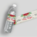 Red Floral Water Bottle Labels