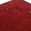 Red Gabbeh Border Design Hand Loomed Wool Area Rug
