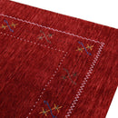 Red Gabbeh Border Design Hand Loomed Wool Area Rug