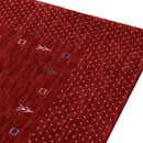 Red Gabbeh Border Design Hand Loomed Wool Area Rug