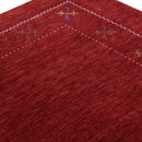 Red Gabbeh Border Design Hand Loomed Wool Area Rug