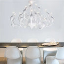 Red glass iron swan pendant lamp living room chandelier