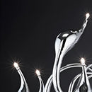 Red glass iron swan pendant lamp living room chandelier
