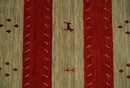6x8 Maroon and Beige Striped Wool Hand Woven Southwestern Lori Gabbeh Rug