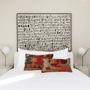 Red Orange & Blue Vintage Lumbar Pillow