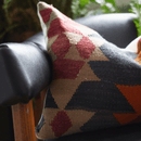 Red Orange & Blue Vintage Lumbar Pillow