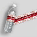 Red Ornate Graduation Water Bottle Labels