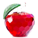 Red & pink crystal yellow apple figurines – office desktop decor
