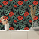 Modish Red Poppies Wallpaper Vogue