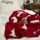 Red regina lively rabbit throw blanket bedroom decor