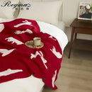 Red regina lively rabbit throw blanket bedroom decor