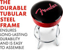 30 Inch Black Swivel Bar Stool With Red Sparkle Logo