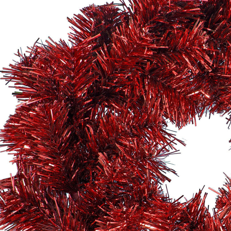 Red Tinsel Christmas Wreaths