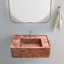 Red Travertine Honed and Filled Wall-Mount Bathroom Sink 16x30x8