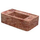 Red Travertine Honed and Filled Wall-Mount Bathroom Sink 16x30x8