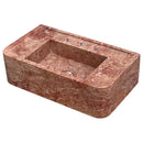 Red Travertine Honed and Filled Wall-Mount Bathroom Sink 16x30x8