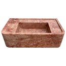 Red Travertine Honed and Filled Wall-Mount Bathroom Sink 16x30x8