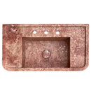 Red Travertine Honed and Filled Wall-Mount Bathroom Sink 16x30x8