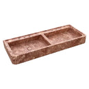 Red Travertine Double Bathroom Vanity Sink 48 inch - Fluted Design