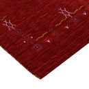 Red Tribal Border Design Hand Loomed Wool Area Rug