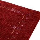 Red Tribal Border Design Hand Loomed Wool Area Rug