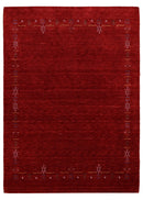 Red Tribal Border Design Hand Loomed Wool Area Rug