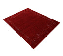 Red Tribal Border Design Hand Loomed Wool Area Rug