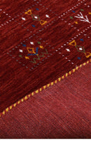 Red Tribal Geometrical Design Wool Area Rug