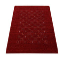 Red Tribal Geometrical Design Wool Area Rug