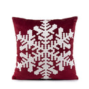 Red velvet embroidered christmas pillow covers living room decor